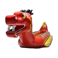Nouveau style, bateau dragon gonflable rouge durable, tube de ski nautique double, capacité 200 kg, pour les 3 ans et plus, pour les jeux aquatiques