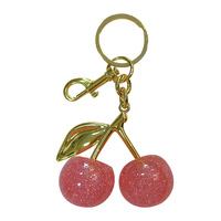 Porte-clés créatif en résine scintillante cerise, marque GKZL, fabriqué en Chine, pendentif de sac tendance, porte-clés de voiture, petit cadeau, machine à griffes