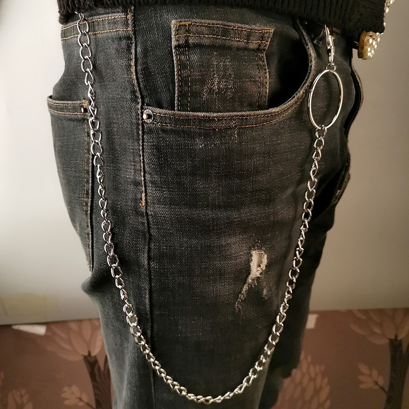White K heart-shaped pants chain