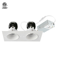 Lanbot Round 4in Shallow LED Encastré Downlight, Trimless, ETL, IC et étanche à l'air, avec boîte de jonction