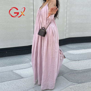 GX5188 <span class=keywords><strong>Robe</strong></span> <span class=keywords><strong>longue</strong></span> maxi élégante et sexy pour femme, style dos nu, sans manches, coupe ample, collection été - Product Image 3