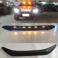 OVOVS Protection avant LED pour capot moteur, garnitures de capot avec plaque de protection LED pour Ford Ranger T7 T8 16-21