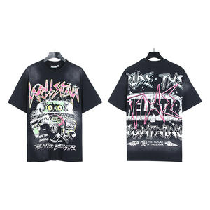 Camiseta Oversize Gráfica Vintage de Estilo Urbano con Hombros Caídos y Corte Holgado, de Alto Gramaje, con Lavado Ácido, Personalizable, del Fabricante - Product Image 1