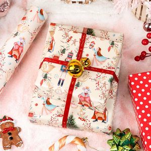 Christmas Wrapping Paper Reversible Nutcracker Design 17 In X 32.8 Ft Gift <b>Wrap</b> For Holiday Crafting - Product Image 6