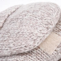 Gants d'hiver en laine à demi-doigts avec double couche de chaleur au poignet et écran tactile Gants sans doigts pour le ski et le snowboard