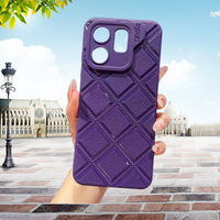 Étui de téléphone en TPU à motif rayé diamanté, couleur unie, souple, antichoc, étanche pour Tecno
