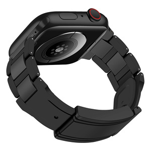 Correa de reloj inteligente de goma de acero inoxidable con diseño mejorado para <span class=keywords><strong>Apple</strong></span> <span class=keywords><strong>Watch</strong></span> 49mm 45mm <span class=keywords><strong>44mm</strong></span> 41mm Ultra Series 9 8 <span class=keywords><strong>7</strong></span> Band - Product Image 2