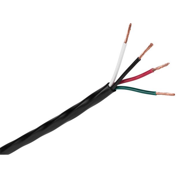 White/Black PVC Pure Copper 14AWG 4C 100ft 14/4 High Strand 4 Conductor Speaker Wire