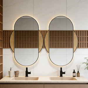 <span class=keywords><strong>Specchio</strong></span> Intelligente LED con Schermo Touch, Moderno Ovale <span class=keywords><strong>da</strong></span> Parete, Impermeabile IP44 per Hotel, Bagno e <span class=keywords><strong>Soggiorno</strong></span> - Product Image 4