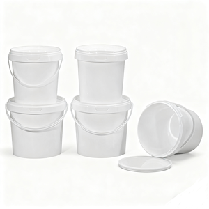 Personalizado barato pequeño grande 2L 5L 10L <span class=keywords><strong>20L</strong></span> 25L 5 galones de pintura segura de grado alimenticio palomitas de maíz cubos de plástico blanco con tapas Precio de mango - Product Image 6