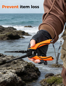 <span class=keywords><strong>Pince</strong></span> de pêche en acier au carbone de 9 pouces avec poignée TPR, coupe-<span class=keywords><strong>ligne</strong></span>, ouvre-anneau et cordon de sécurité – Vente directe usine pour eau salée et eau douce - Product Image 5