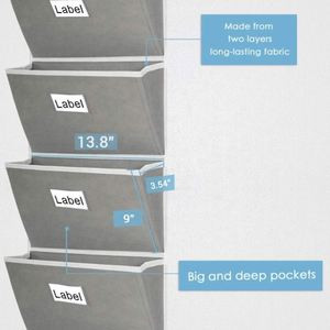Over the Door Organizer <b>Wall</b> Closet Hanging Organizer Metal Hooks Foldable Hanging <b>Shelves</b> - Product Image 5