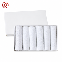 Factory-direct Stock White square Towels for Hotels/restaurants Plain Weave Highly Absorbent Disposable Hand Towels; logo
