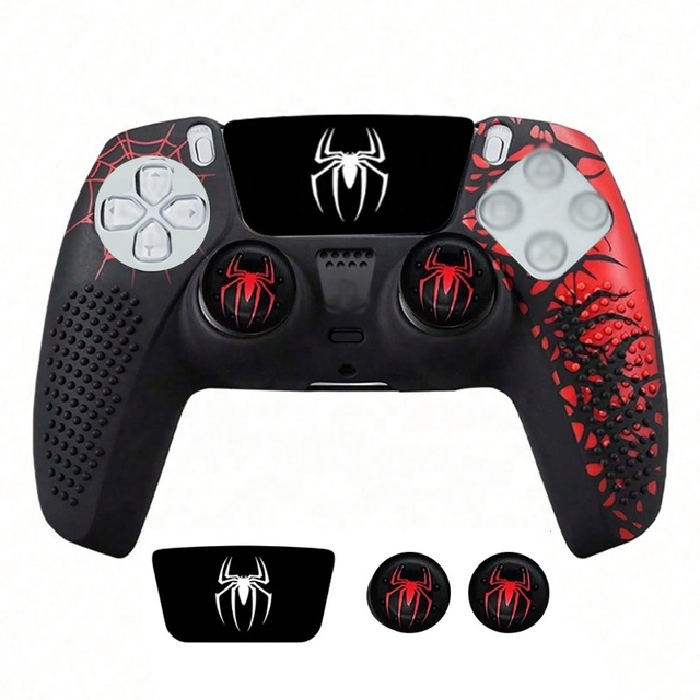 Hot Sale Anti-slip Soft Silicone Protective Case PS5 Spiderman Protection Case Cover Shell for P5 Controller