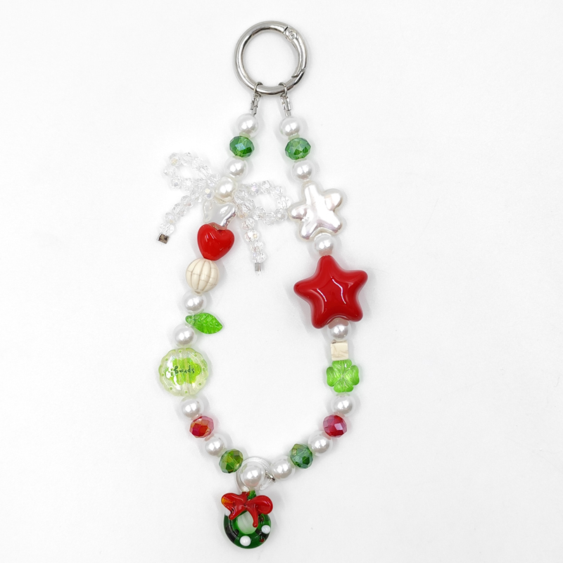 (Pearl Bow) Breloque de Noël pour téléphone portable