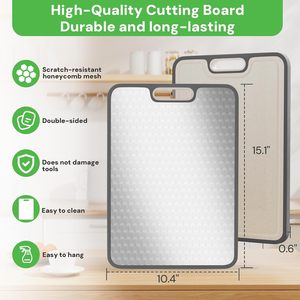 Nouvelle planche à découper en titane, planches de découpe de cuisine en titane double face avec paille de blé pour viande, légumes et fruits - Product Image 2