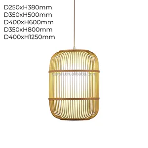 Handgemaakte Rieten Opknoping Lampen Rotan Hanglamp Bamboe Weven Lamp