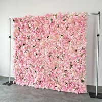 Dinding Bunga Mawar Buatan dari Kain Sutra Realistis 5D Buatan Tangan yang Dapat Disesuaikan, Tinggi 8ft, Ramah Lingkungan, Latar Belakang Pernikahan