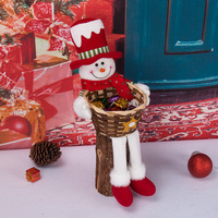 Panier de bonbons de Noël, décoration de table Père Noël et bonhomme de neige, ornements DIY et jouets Père Noël et bonhomme de neige