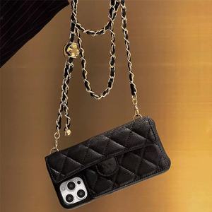 <span class=keywords><strong>Custodia</strong></span> a Portafoglio di Lusso in <span class=keywords><strong>Pelle</strong></span> Romboidale con Slot per Carte e Catena Regolabile per <span class=keywords><strong>iPhone</strong></span> 17 Air 14 15 16 Pro Max - Product Image 3