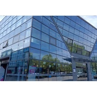 Muro Cortina de Vidrio Laminado Ultra Transparente, Fachada de Vidrio Templado con Servicios de Soldadura y Corte para Edificio Administrativo