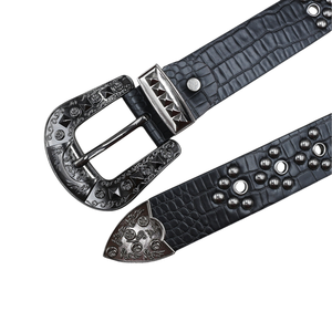 Cintura di Design per Uomo e Donna, Stile Punk Y2K Street Wear, con Borchie e Occhielli, Cintura per Jeans Completamente Rivettata, Cintura Gotica alla Moda in PU - Product Image 6