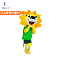 Costume de mascotte de lion mâle en peluche personnalisé UYEAH, simulation réaliste, avec casque de haute qualité et doux, pour les fêtes