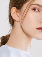 Boucles d'oreilles pendantes en argent sterling 925 avec ruban de survie, vente en gros, cœur incrusté personnalisé, pierre de cristal transparente, bijoux fins pour femmes