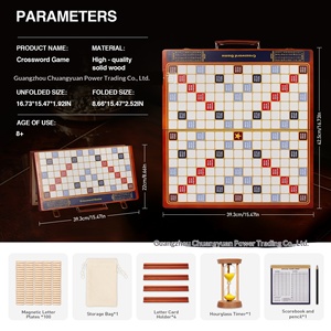 Jeu de société personnalisable en bois, style briques magnétiques, horizontal et vertical, portable, pliable, puzzle de <span class=keywords><strong>mots</strong></span> <span class=keywords><strong>croisés</strong></span>, pour <span class=keywords><strong>les</strong></span> voyages en plein air - Product Image 3