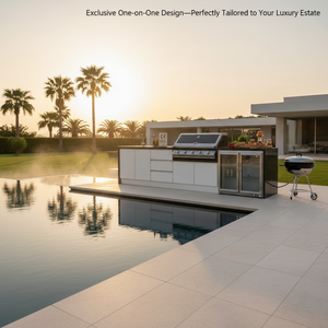 JOYEDA Módulo de Cocina Exterior para Jardín con Mesa, Cajones, Parrillas, Luces y Equipo para Pizza, con Estructura de Piedra para Barbacoa, Ideal para Verano - Product Image 2