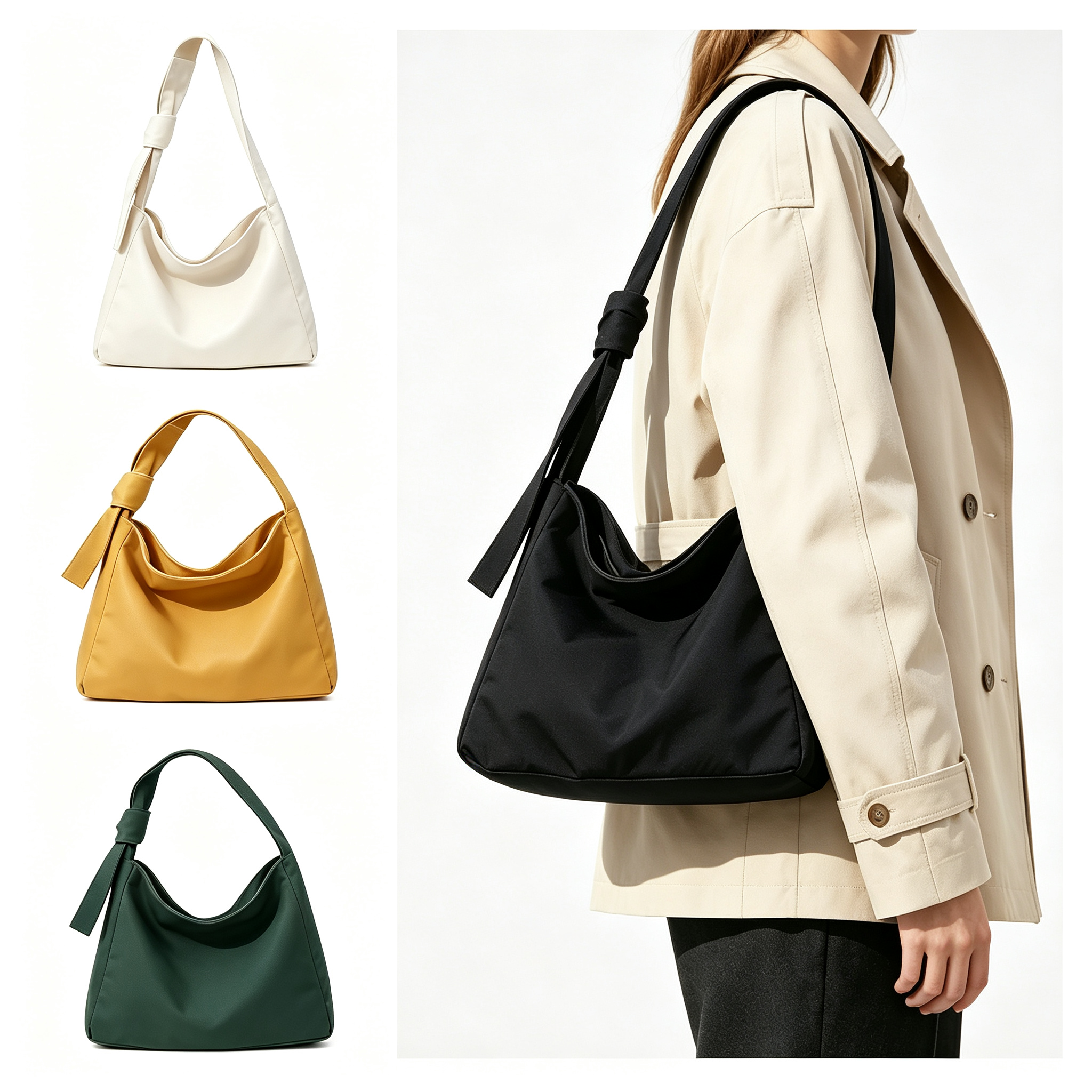 Cotton Canvas Single Shoulder Bags