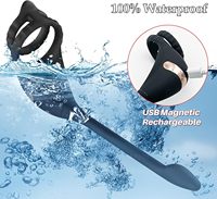Vibrierender Penis Ring Taint Stimulator mit Minikugel, Fernbedienung Anal Po-Stich Prostata-Massagegerät Penis Ring männlicher Vibrator