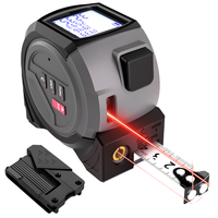 Télémètre laser industriel 3-en-1 et ruban à mesurer multifonctionnel LCD avec ligne croisée, mesure numérique 100m, garantie 1 an