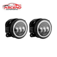 Feux antibrouillard LED RGB Halo de 4 pouces pour Jeep Wrangler JK JKU 2007-2018, lampes de conduite pour pare-chocs avant