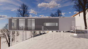 ห้องโดยสารสีเขียว40ft บนเนินเขาพร้อมกองรองรับที่ยกสูงแอปเปิ้ลเคบินในสวิตเซอร์แลนด์ - Product Image 5