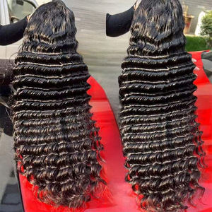 วิกผมแท้ราคาถูก วิกผมอินเดียแบบลอนลึก วิกผมแท้ 13x4 13*6 วิกผมบราซิลแบบโปร่งใส HD Lace Frontal สำหรับผู้หญิงผิว<span class=keywords><strong>สี</strong></span> - Product Image 1