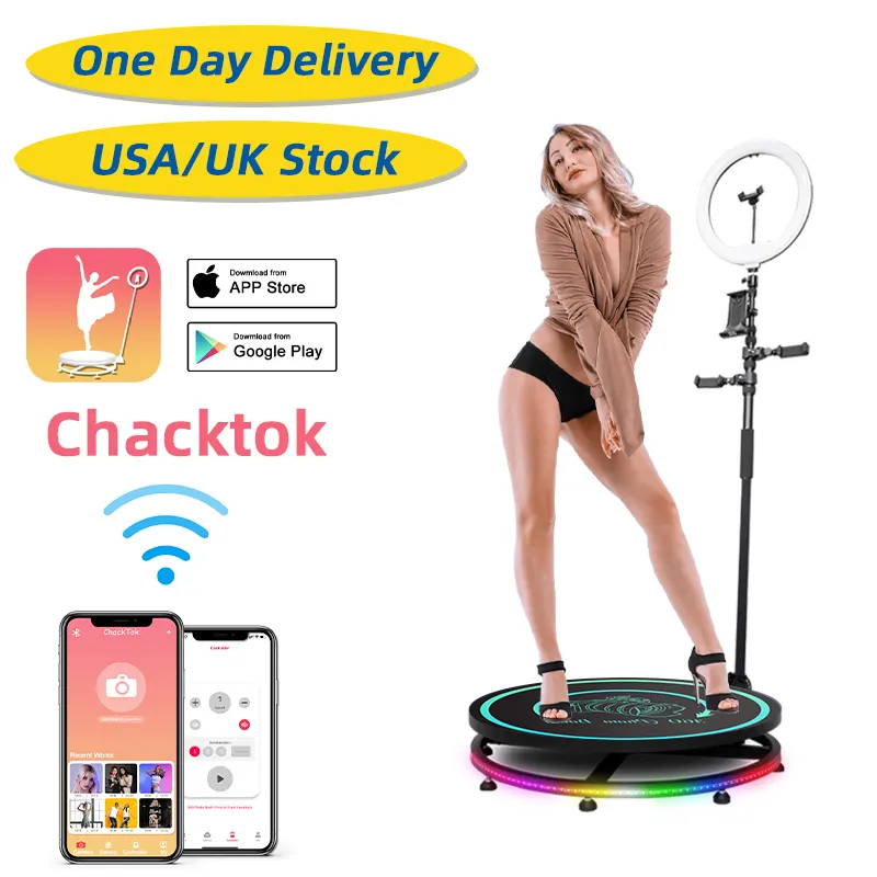 MWE US Stock Supports Chacktok 360 Photo Booth 68/57cm 22.5/26.8 Inch Fast Delivery Local After-Sales Service