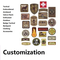 Patch brodé tactique personnalisable avec fixation Velcro pour passionnés d'activités de plein air, accessoires pour sacs à dos tactiques et vêtements