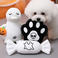 Jouet en peluche noir personnalisé pour chien Halloween avec couineur pour mâcher et jouer de manière interactive