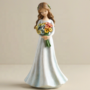 Decorazione di nozze regalo resina bella ragazza angelo tiene i fiori figurina Festival souvenir statua creativa personalizzata - Product Image 6