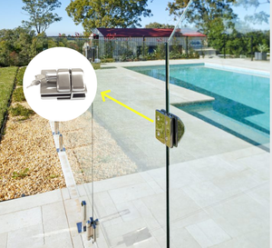 Loquet de porte magnétique auto-fermant en acier inoxydable Detech avec charnière à <span class=keywords><strong>ressort</strong></span> pour clôture de <span class=keywords><strong>piscine</strong></span> et garde-corps en verre - Product Image 4