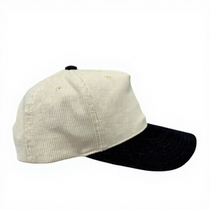 Casquette de baseball en velours côtelé bicolore avec logo personnalisé, 5 panneaux, douce et structurée, pour adultes, style streetwear décontracté d'hiver, fabriquée au Vietnam - Product Image 3