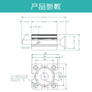 Accesorios para Brazo Robótico Tianxing, Cilindro Armónico Anti-Caídas Modelo SSDA20X15 HC20-15/20-13 - Product Image 3