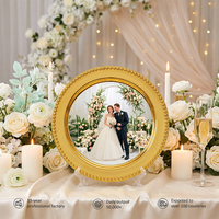 Plateau de service vierge pour sublimation, en métal doré ou argenté, pour mariage, assiette à fruits, 2 tailles, pour décoration de table de fête