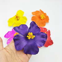 Fleurs artificielles Hibiscus 9 couleurs pour la décoration des cheveux, idéales pour les fêtes estivales et hawaïennes, avec pinces à cheveux pour créations DIY