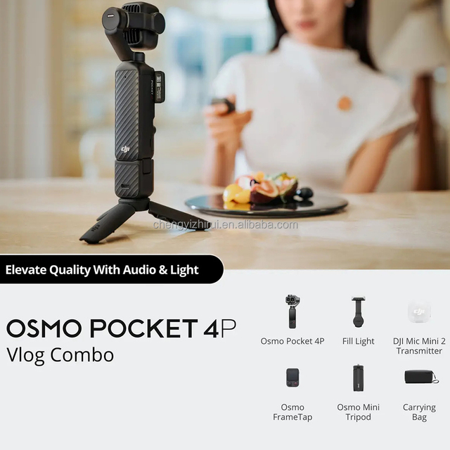 Pocket 4P Creator Combo Professional Vlogging Kit 4K/240fps Dual Lens Gimbal Camera Face Tracking 180 Wide Angle Wireless