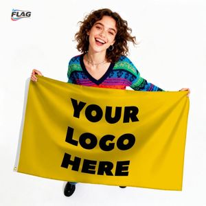 Bandera de poliéster personalizada con logo impreso digitalmente, 3x5 pies, para exhibición con elevación automática, duradera, ecológica, portátil y plegable, con dos cuerdas de cobre - Product Image 2