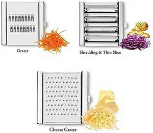 Éminceur de légumes multifonctionnel pour la <span class=keywords><strong>maison</strong></span> et la cuisine, en acier inoxydable SS304, coupe-légumes réglable 3-en-1, râpe manuelle commutable - Product Image 6