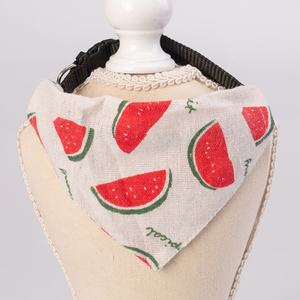 Bufanda ajustada con estampado de lino Triángulo creativo Venta al por mayor Pañuelos para perros y gatos Baberos Collar para mascotas con logotipo - Product Image 5