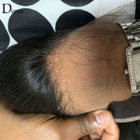 Rambut Remy Pre-Plucked dengan Baby Hair, Rambut Brazil 4x4 5x5 6x6 HD Lace Frontal Closure Deep Wave Hitam untuk Wanita, Densitas 130%